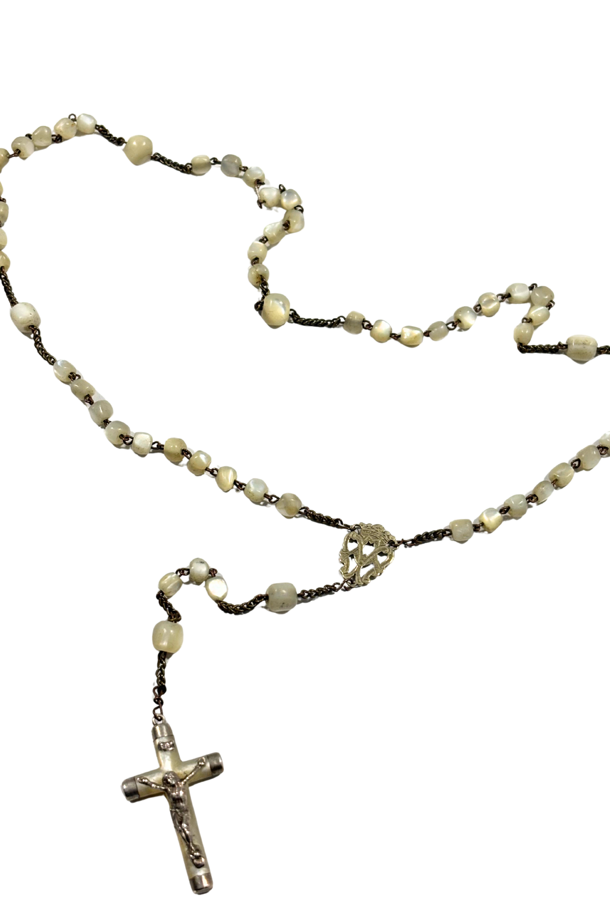 Mother of Pearl + Sterling silver rosary