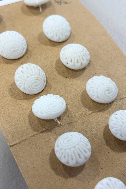 White textured vintage buttons