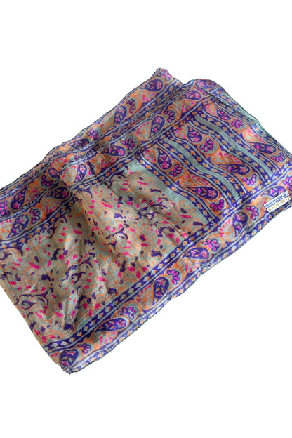 Delicate pink + orange silk scarf