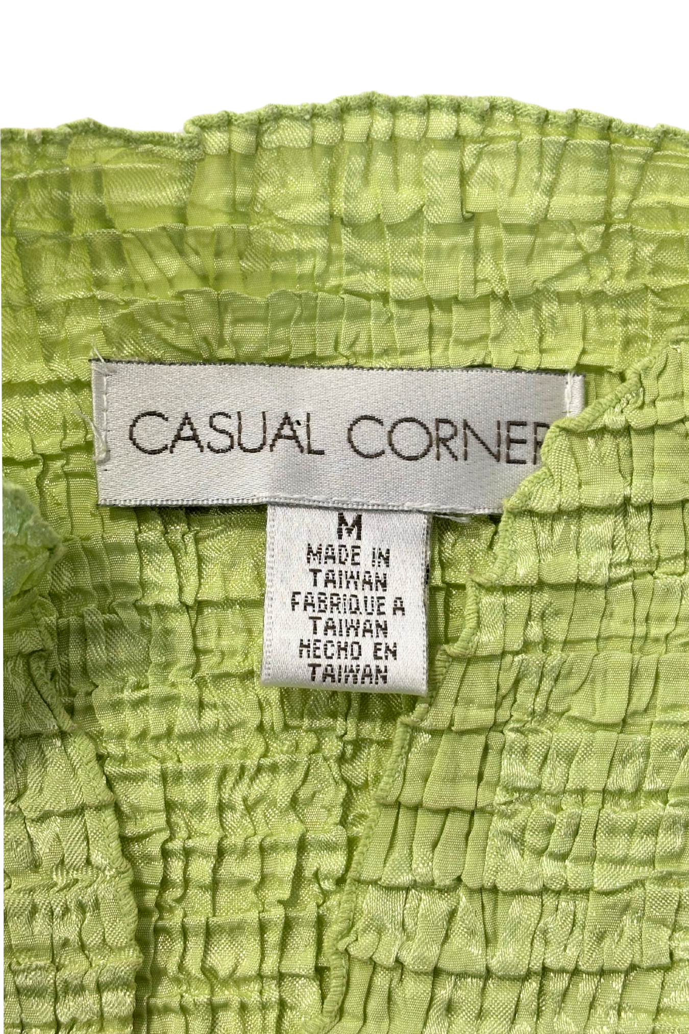 Casual Corner lime green vest top, M