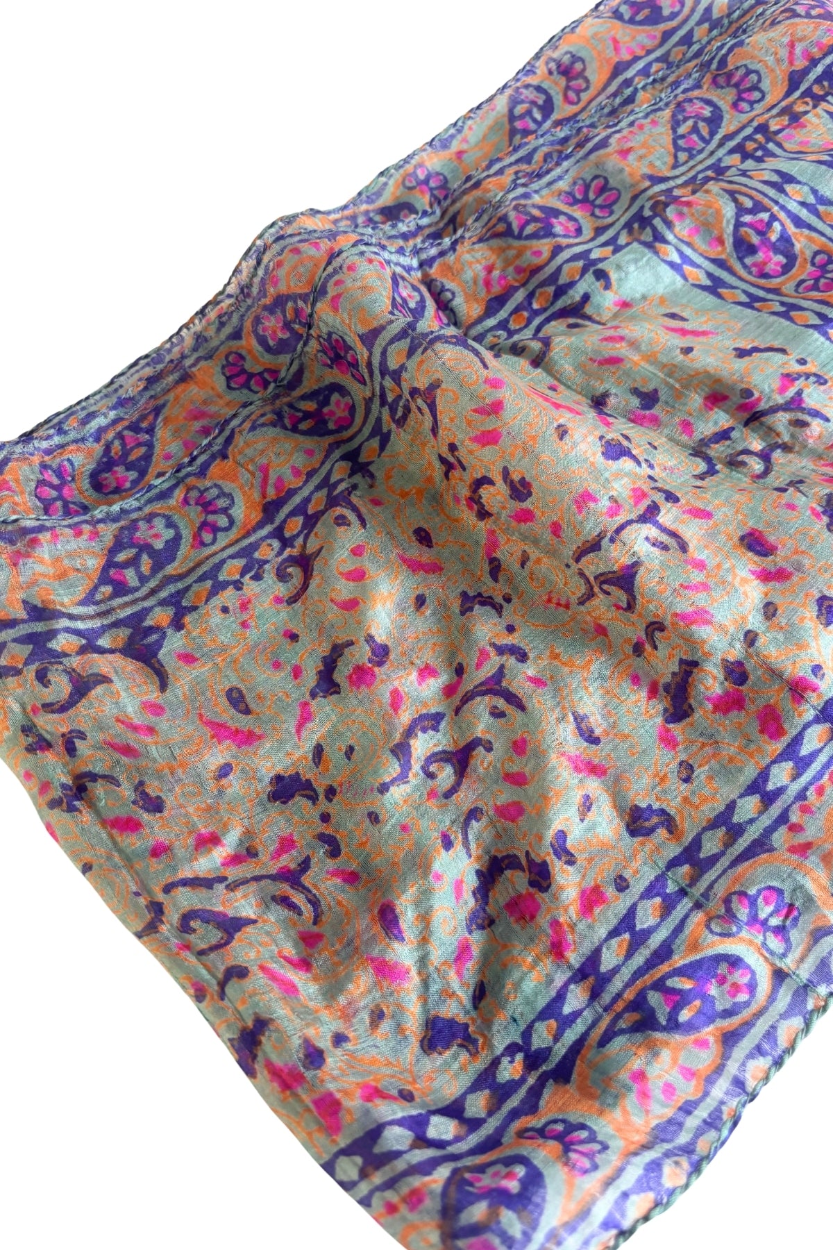 Delicate pink + orange silk scarf