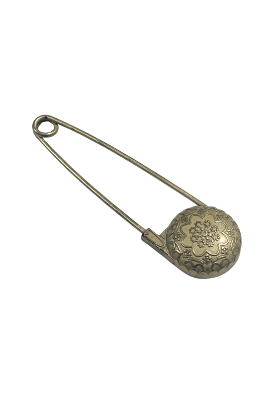 Vintage flower engraved pin