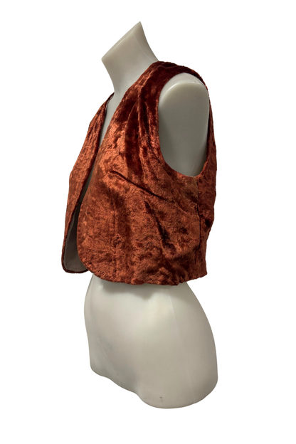 1970's Velvet cropped vest, XS