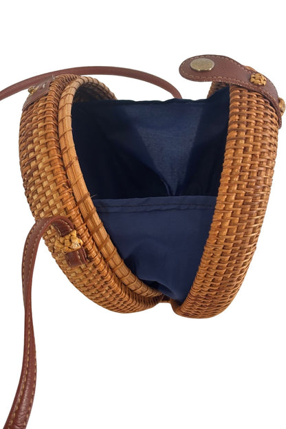 Rattan round bag