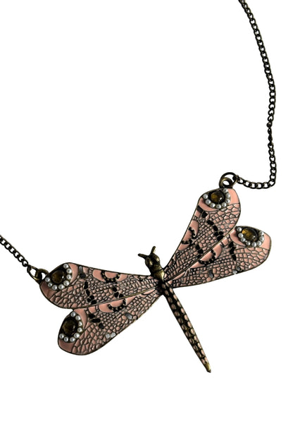Statement dragonfly necklace