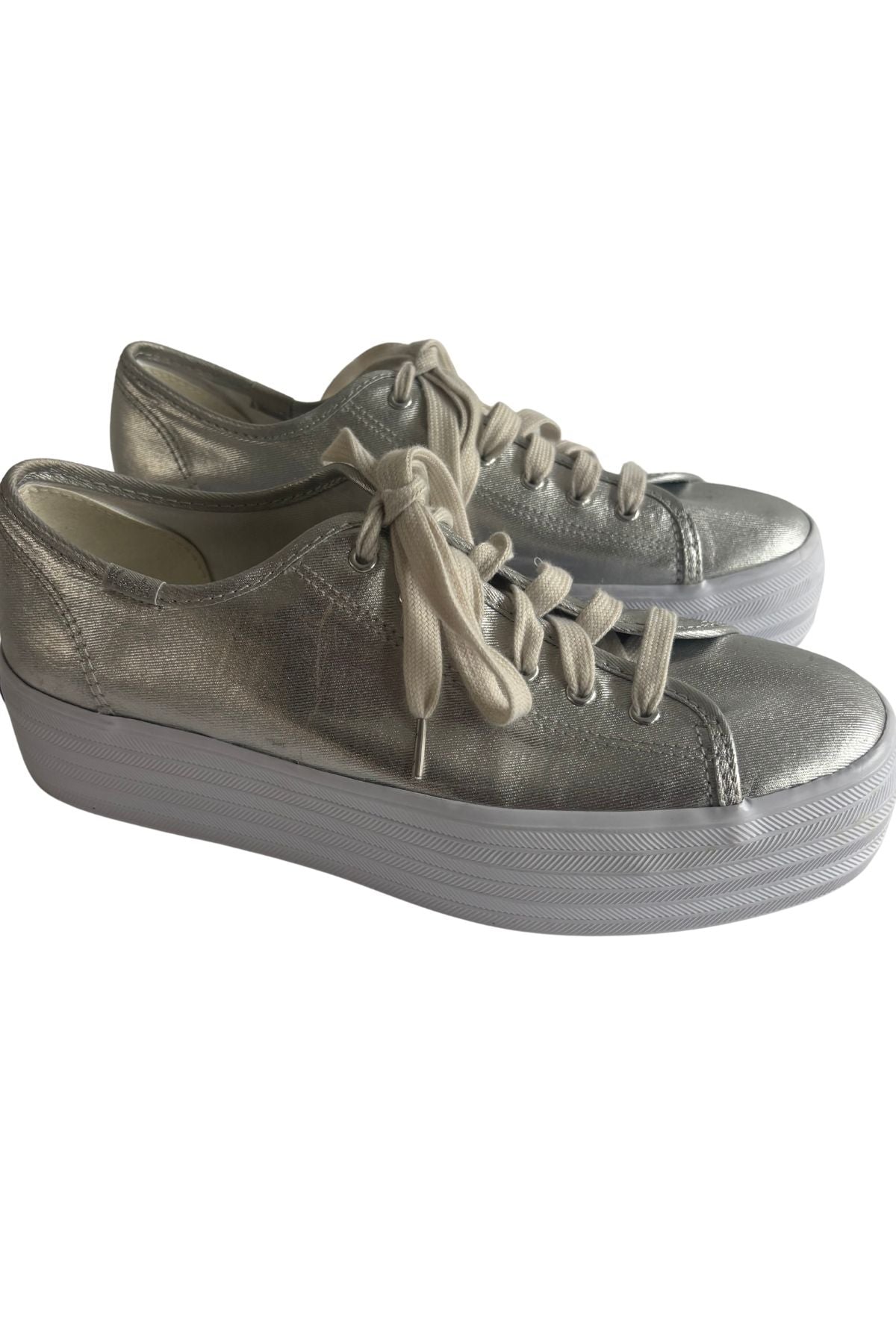 Silver platform Keds, 39