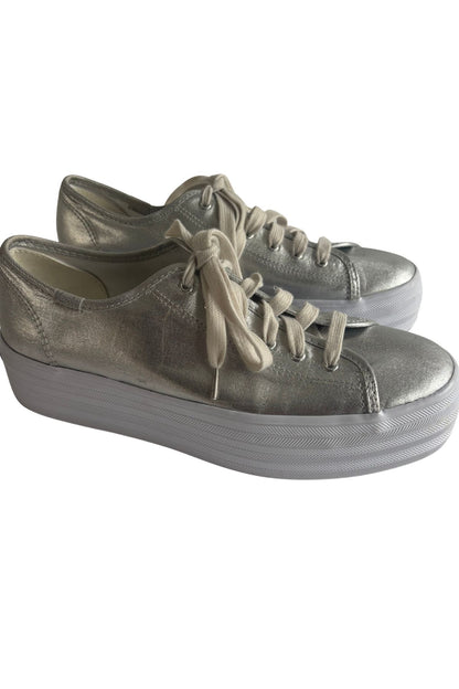 Silver platform Keds, 39