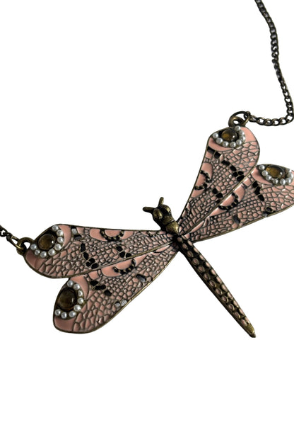 Statement dragonfly necklace