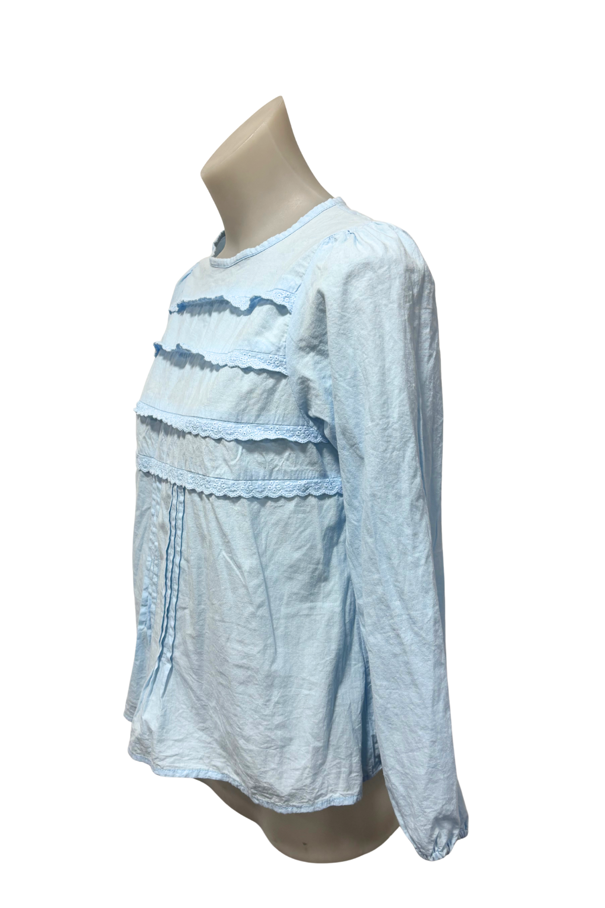 Basemark baby blue blouse, M