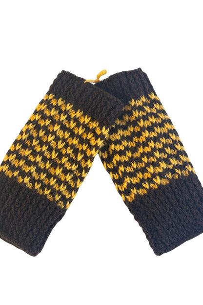 Bumble Bee vibes knit handwarmers