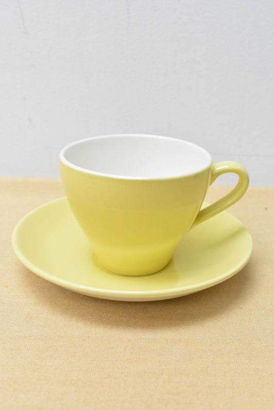 Colour Glaze New Zealand made yellow cup & saucer set