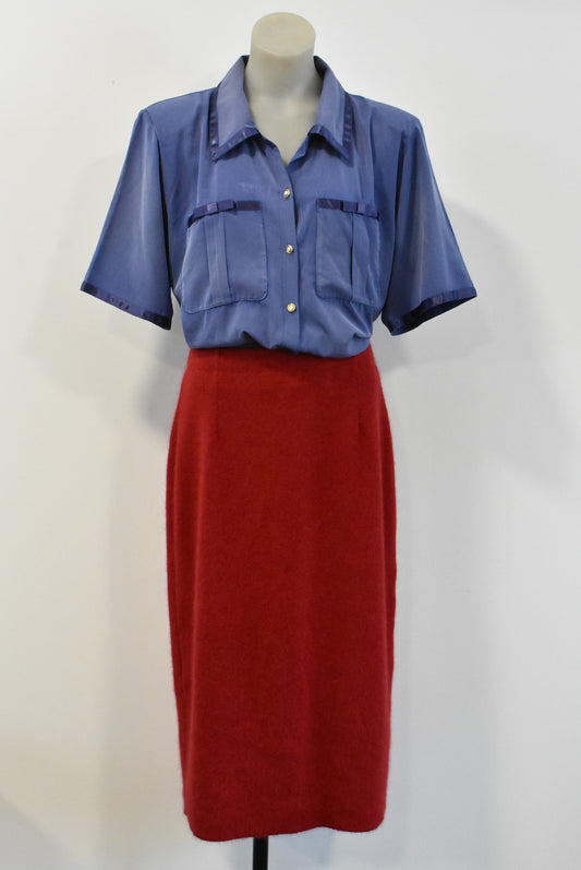 Vintage Pierre Cardin NZ made indigo button-down shirt, M