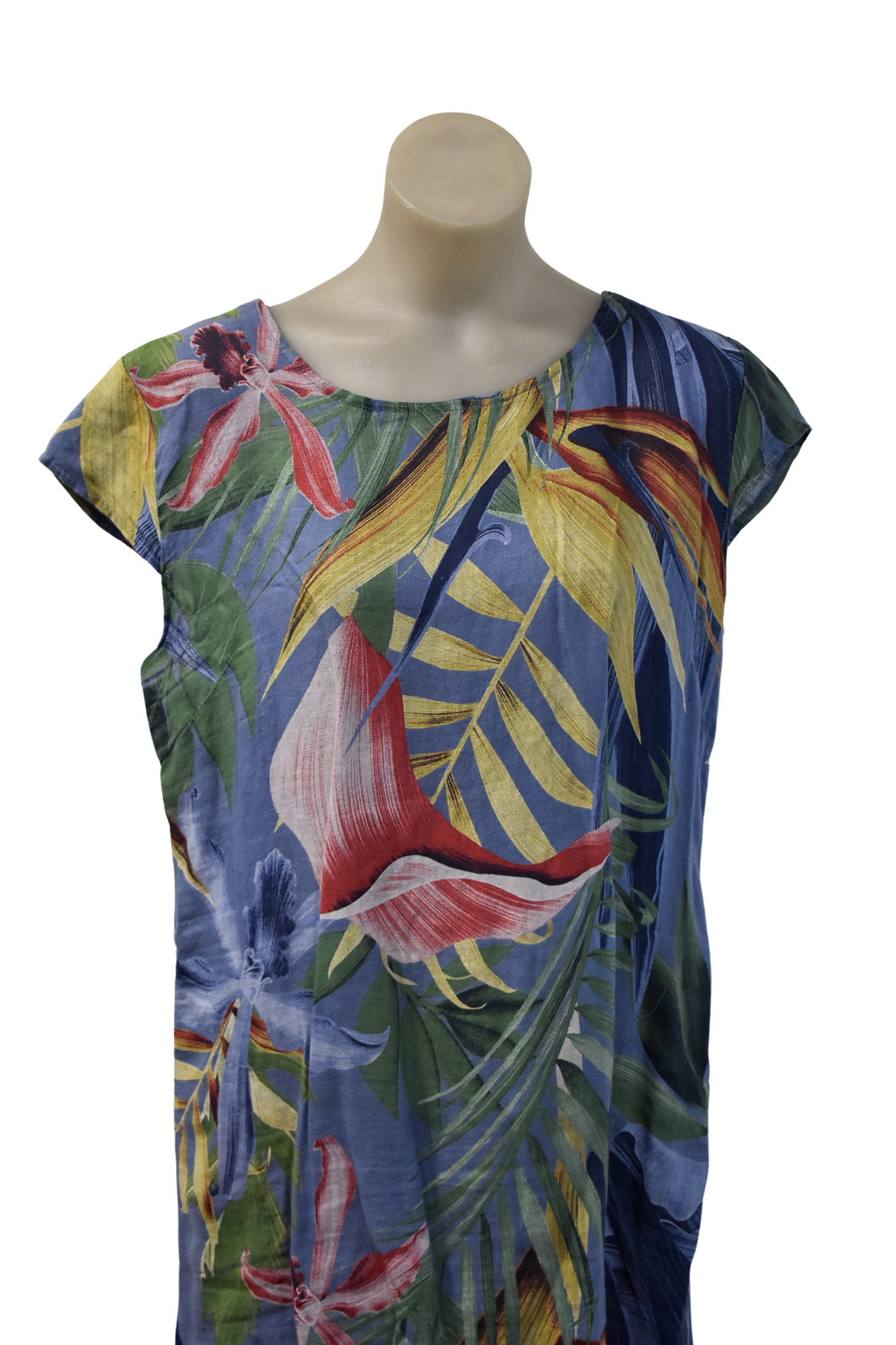 Puro Lino linen floral midi dress