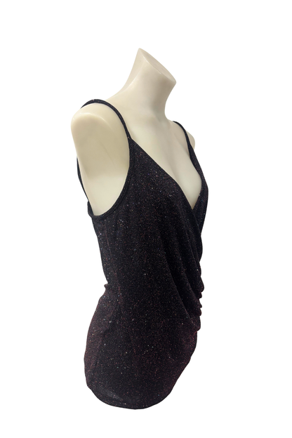 MNG sparkly ruched cami top, M