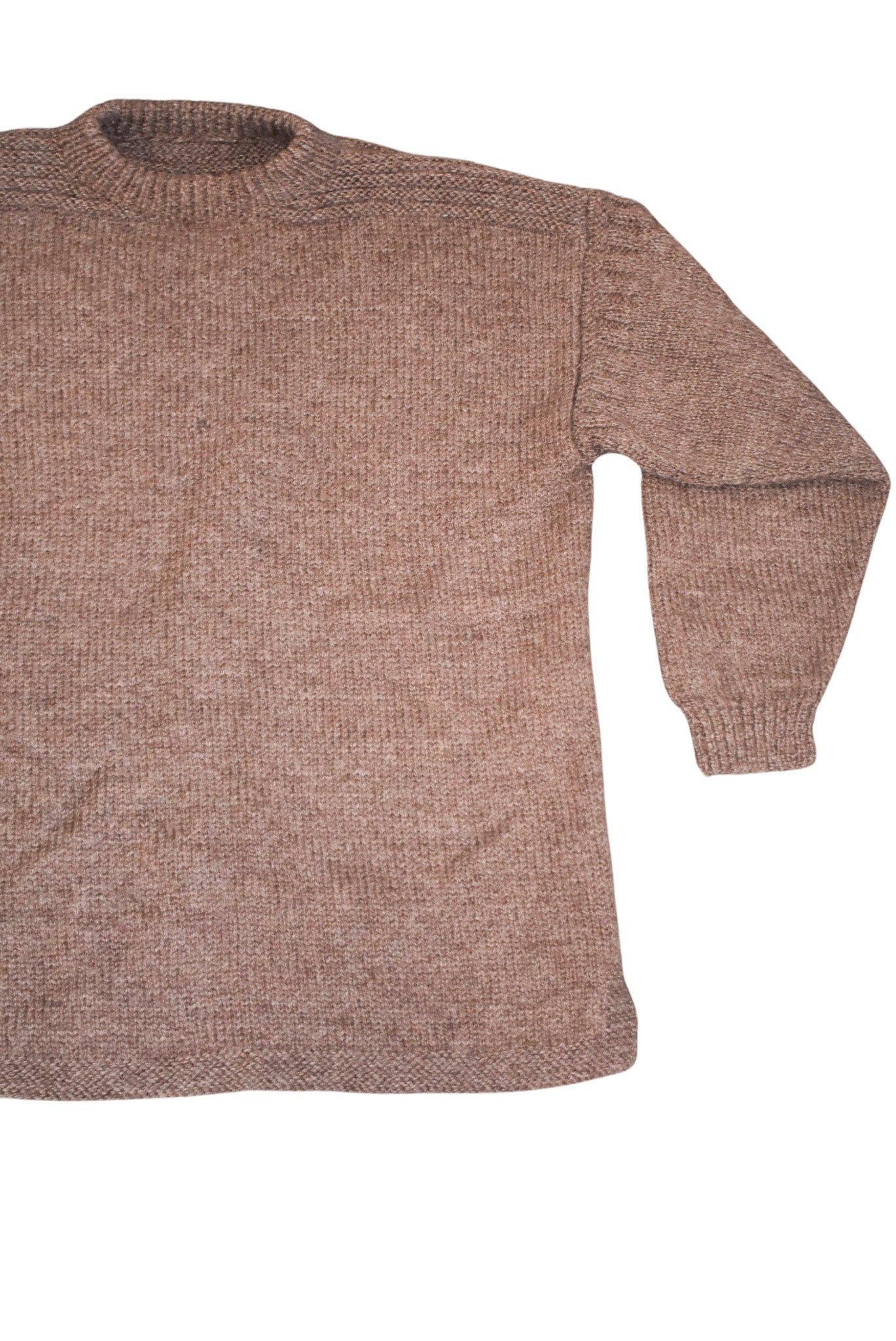 Handknit brown jumper, L