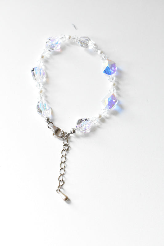 Sparkly glass bead bracelet with silver 925 catch