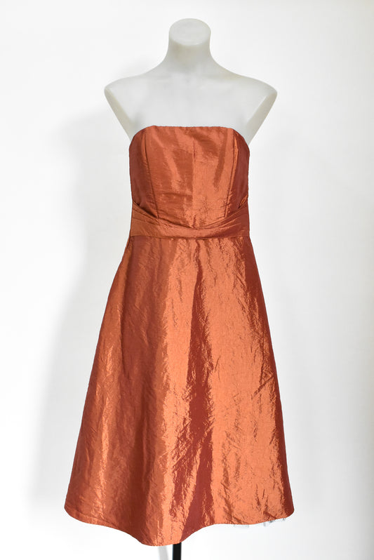 Jetaime retro strapless copper evening dress, 14