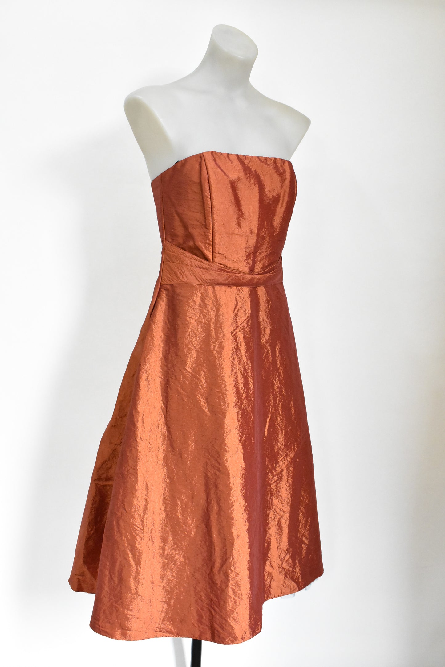 Jetaime retro strapless copper evening dress, 14