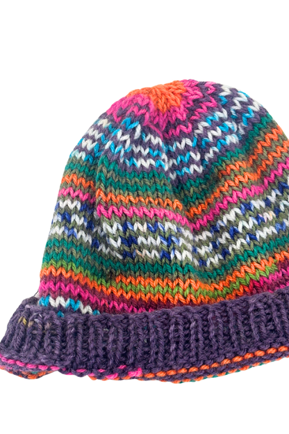 Zig Zag vibrant knit beanie