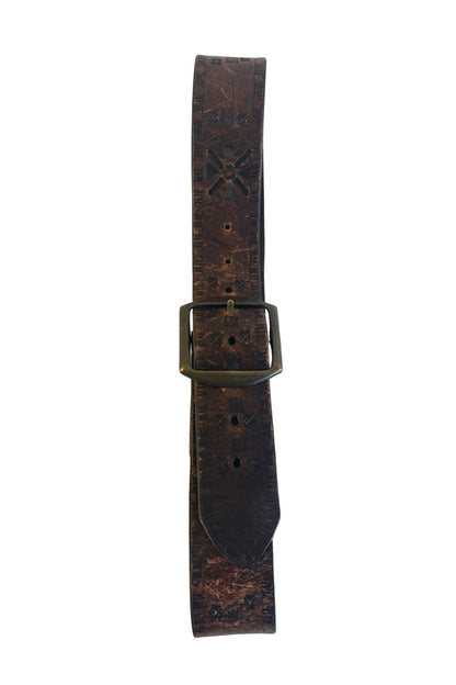 Vintage chunky leather belt