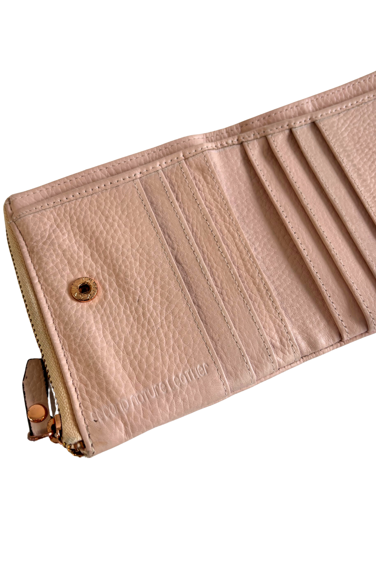 Blush pink genuine leather wallet