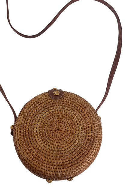 Rattan round bag