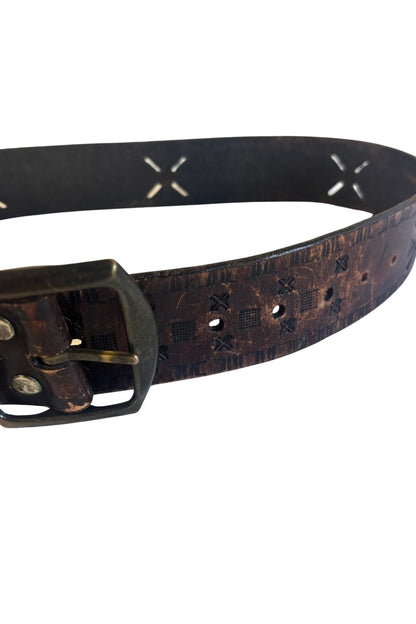 Vintage chunky leather belt