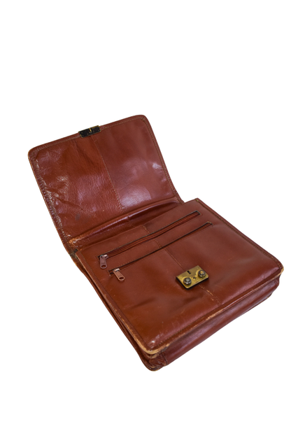 Sienna vintage leather briefcase