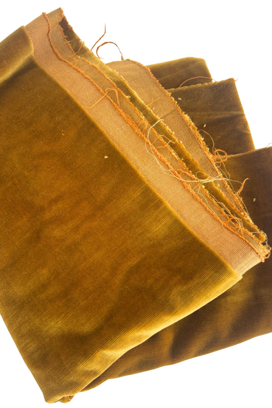 Golden corduroy fabric