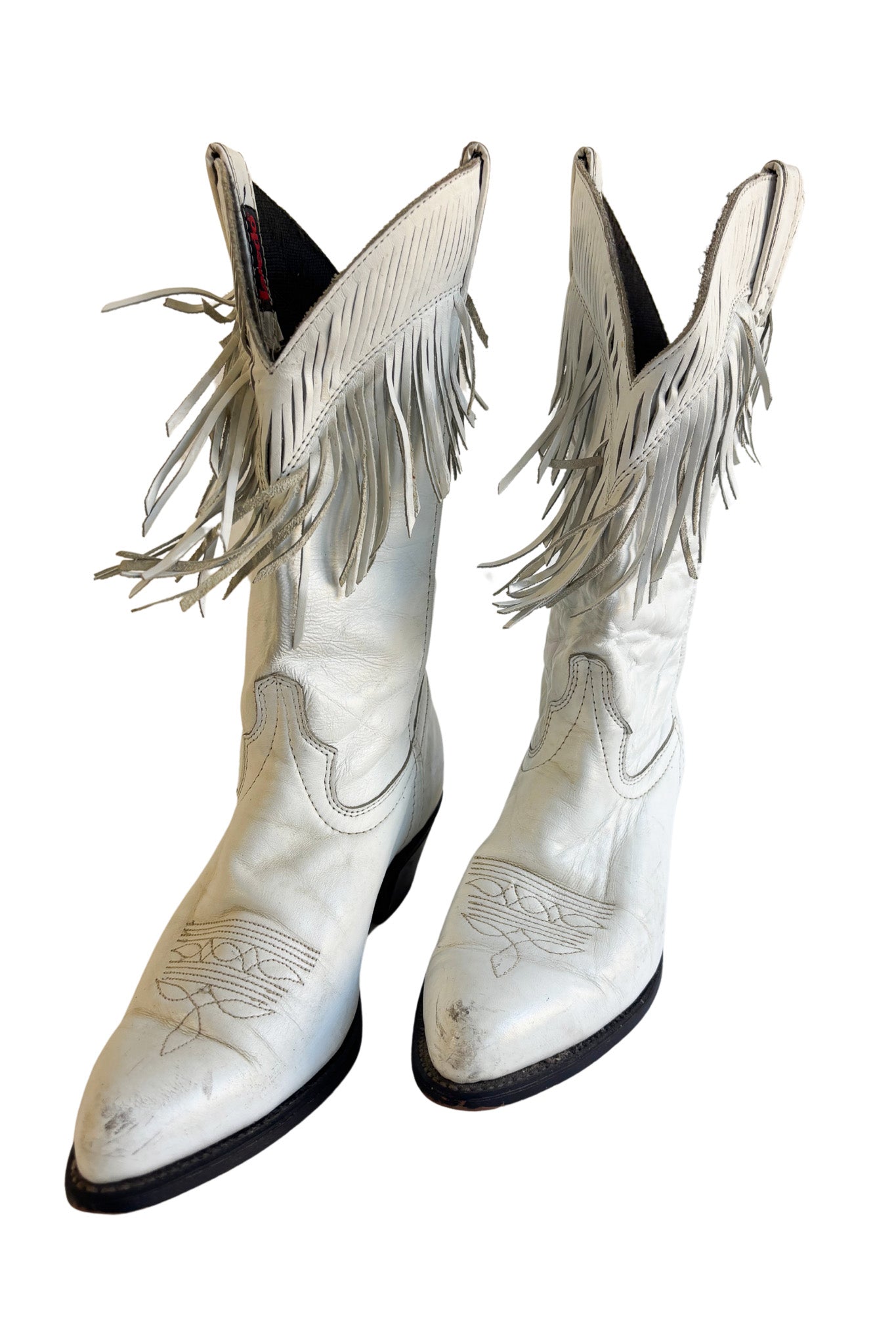 Lovedo white leather vintage cowboy boots, 7