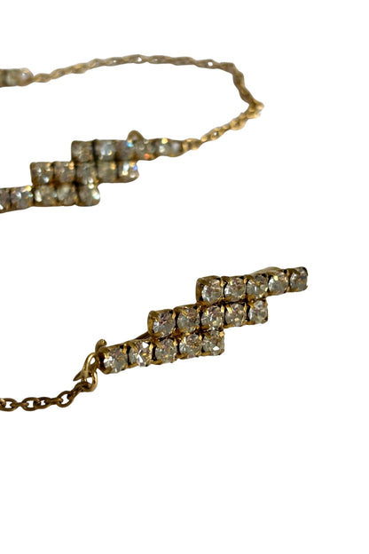 Vintage triple chain link dazzling brooch