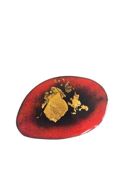 Enamels by Heather Calnan gold flake brooch