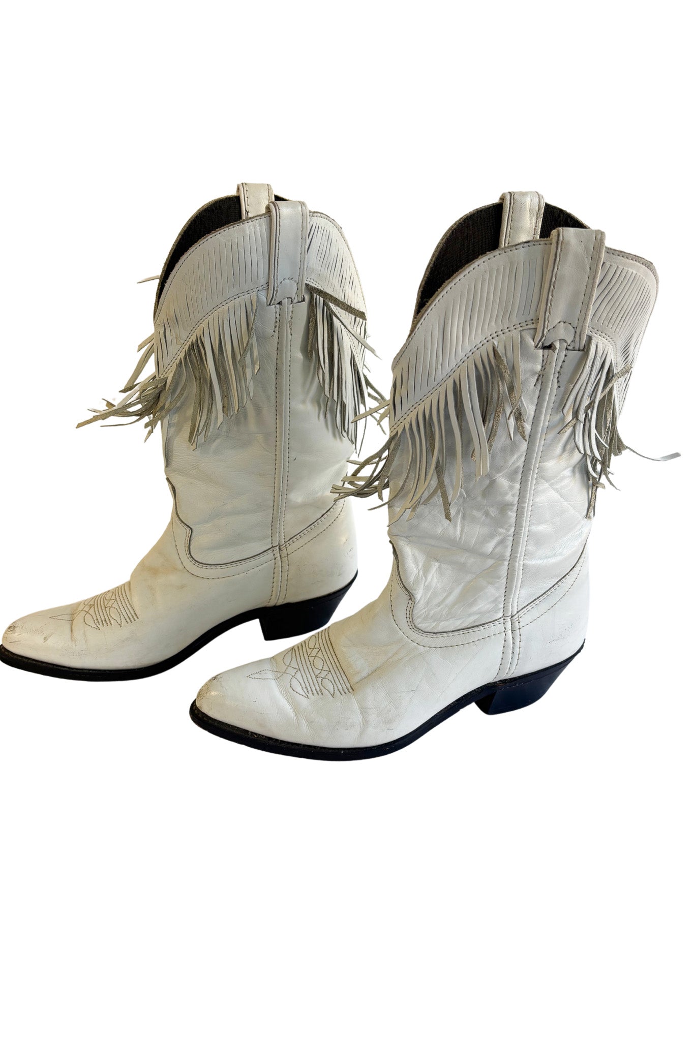 Lovedo white leather vintage cowboy boots, 7