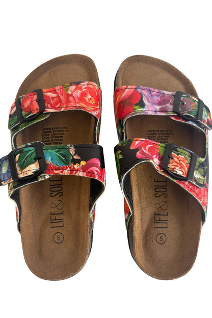 Life & Sole floral slide sandals, 5