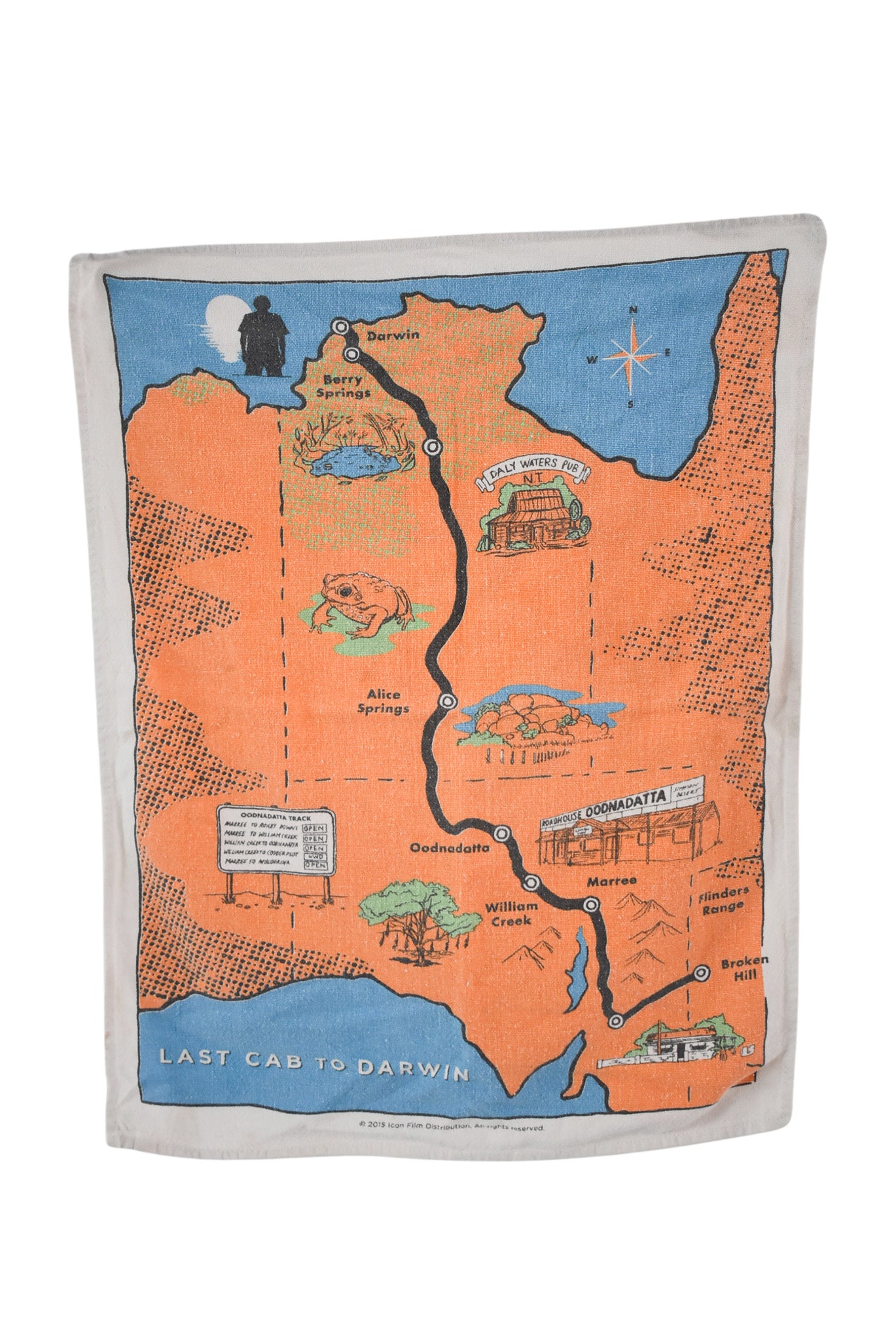 Last cab to Darwin vintage tea towel