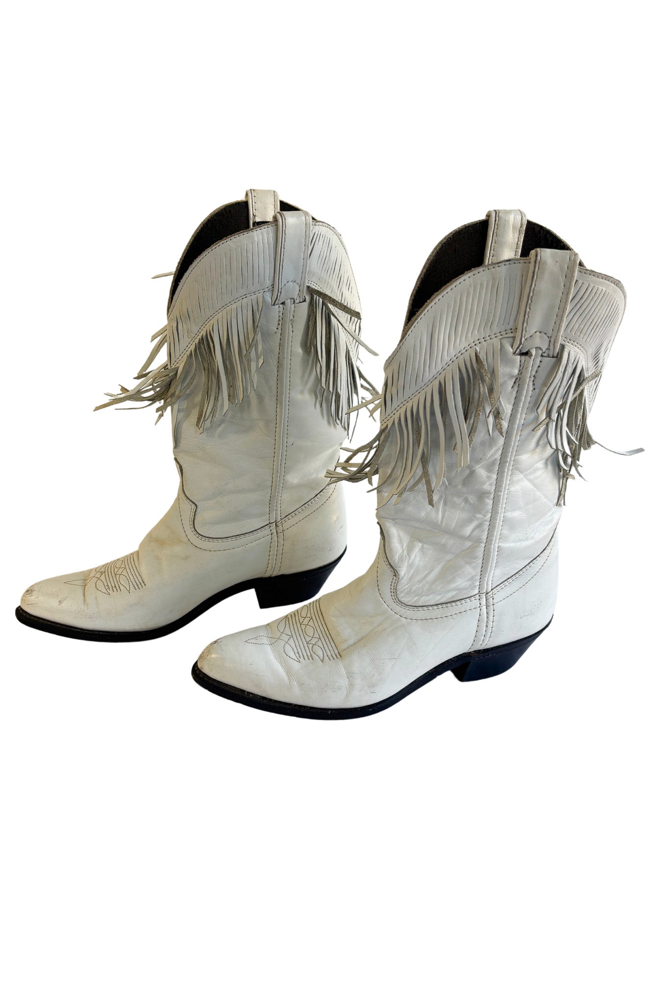 Lovedo white leather vintage cowboy boots, 7