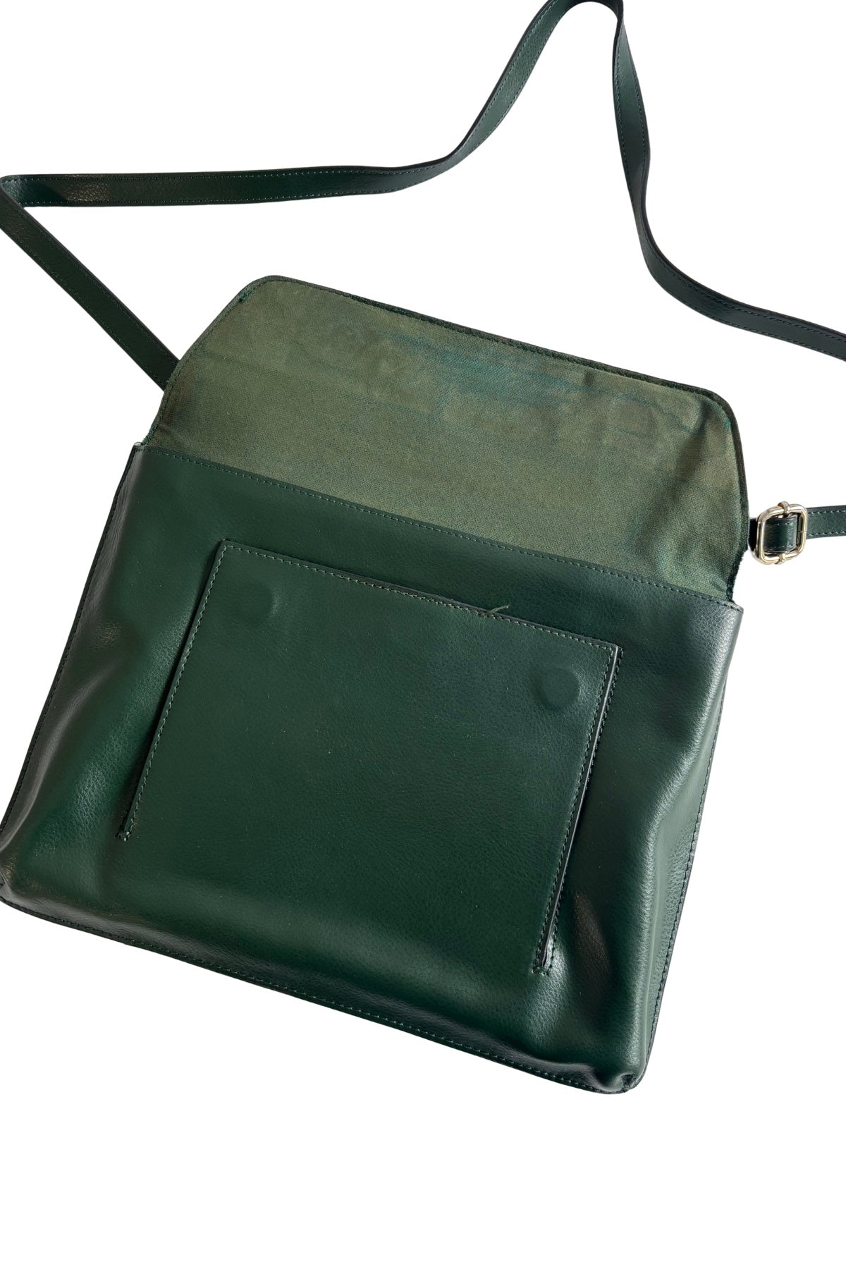 Kelly Brown Designer Green Leather Handbag