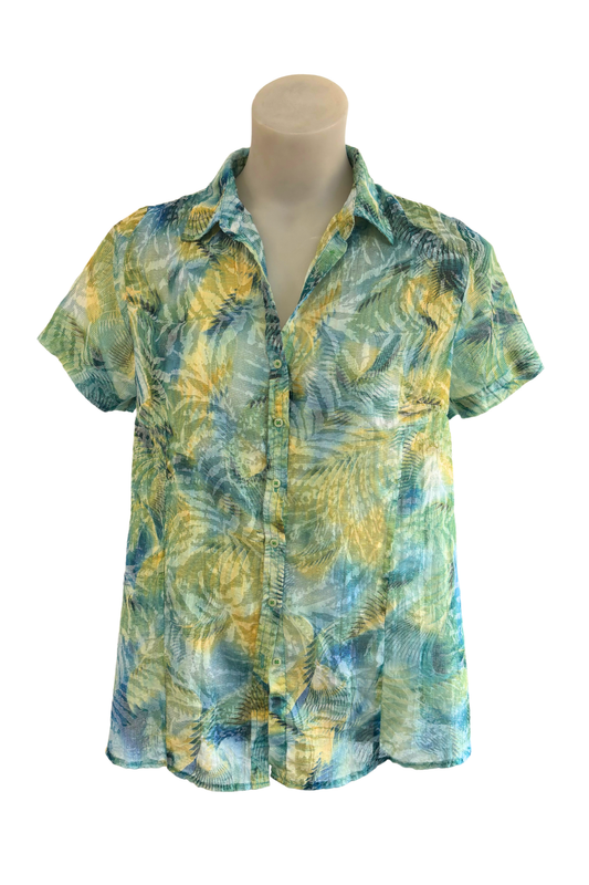 Twin Lakes funky button up blouse, 8