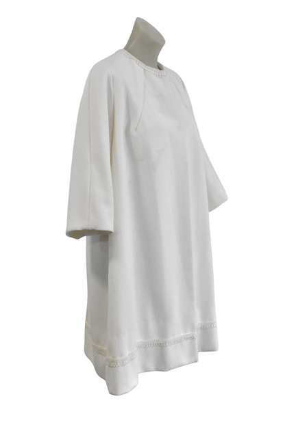 1960's Crimplene white mid coat, S