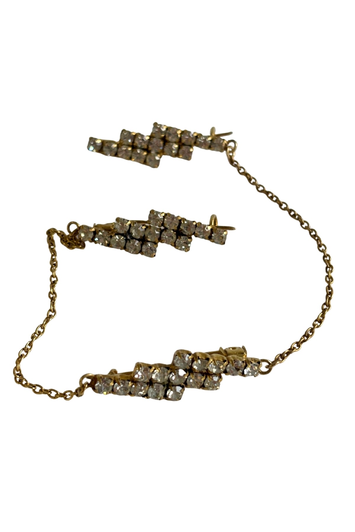 Vintage triple chain link dazzling brooch