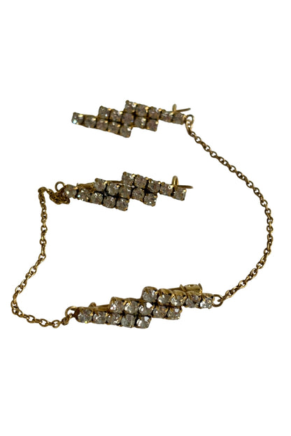 Vintage triple chain link dazzling brooch