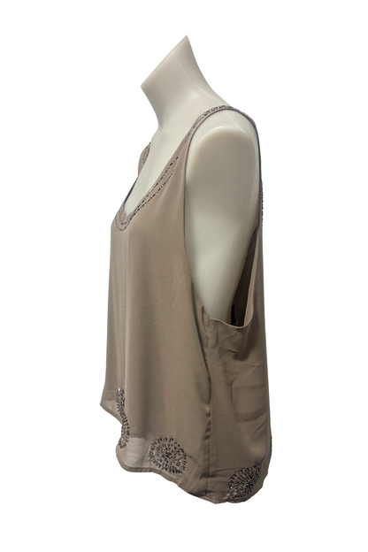 Fate brown beaded tank top, 12