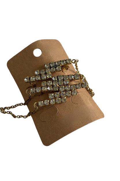 Vintage triple chain link dazzling brooch