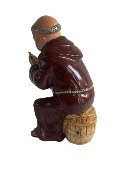 Antique Monk playing cards figurine
