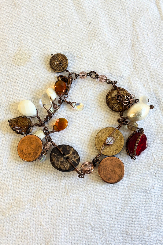 Groovy wire charm bracelet