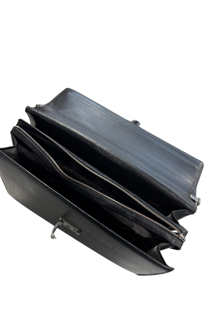 Mont Blanc black leather briefcase