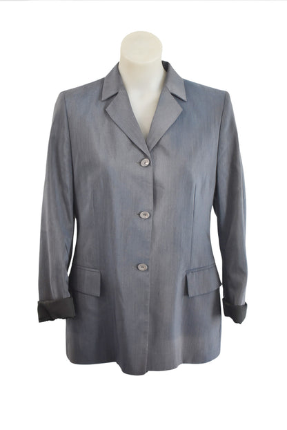 Judith Malcolm NZ made metallic blue blazer, 10