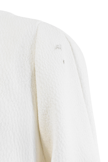 1960's Crimplene white mid coat, S