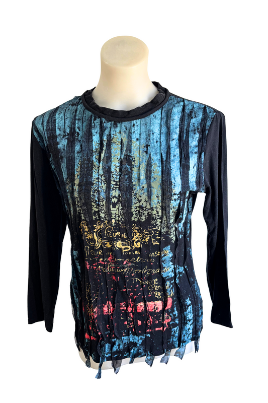 Funky screen printed top, M