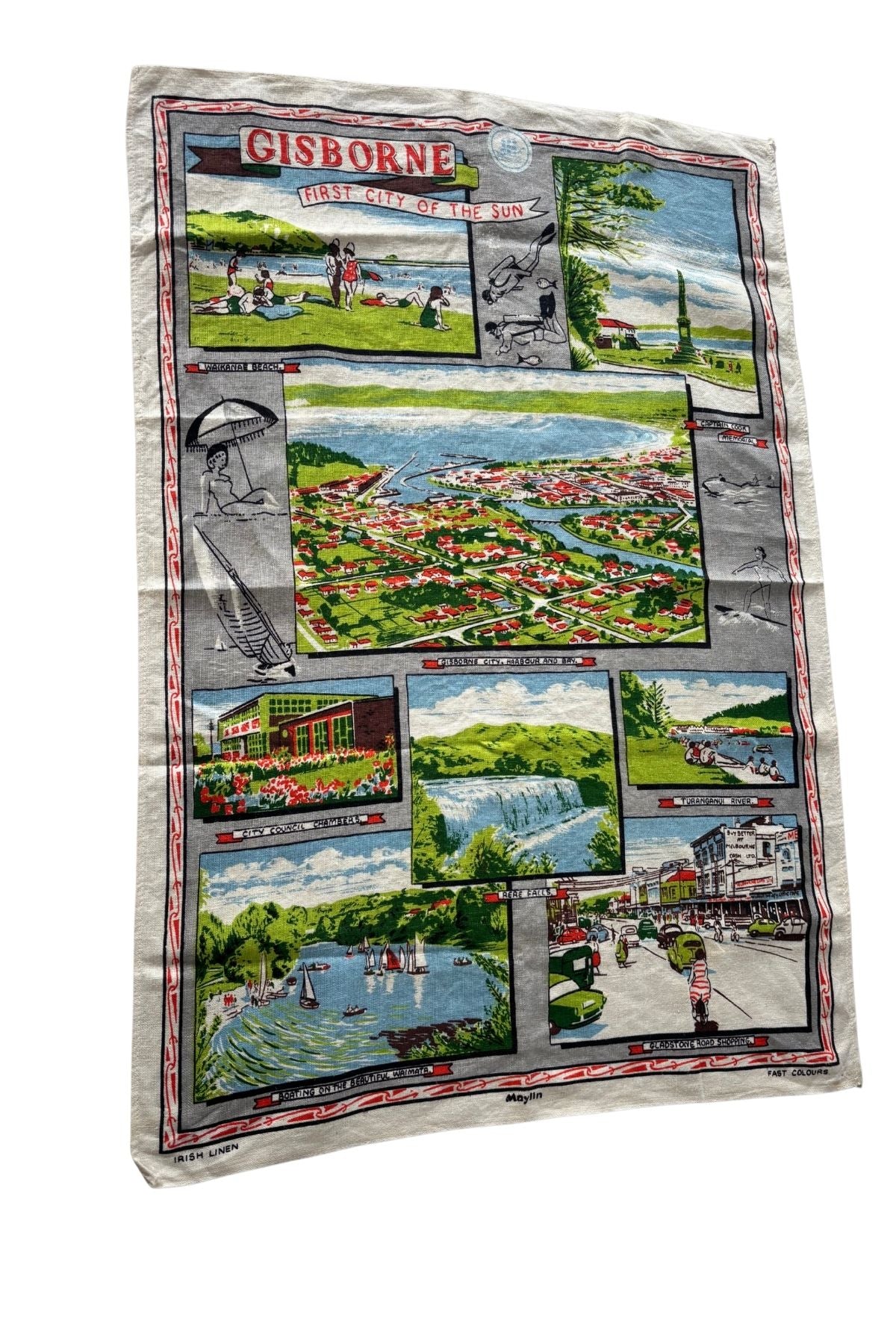 Vintage Gisborne NZ tea towel